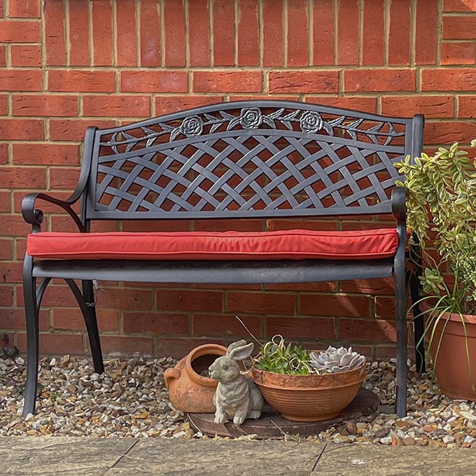 Lattice Bench Cushion - Terracotta