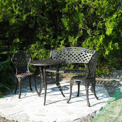 Rose Bistro Set 2 Seater Set - Antique Bronze