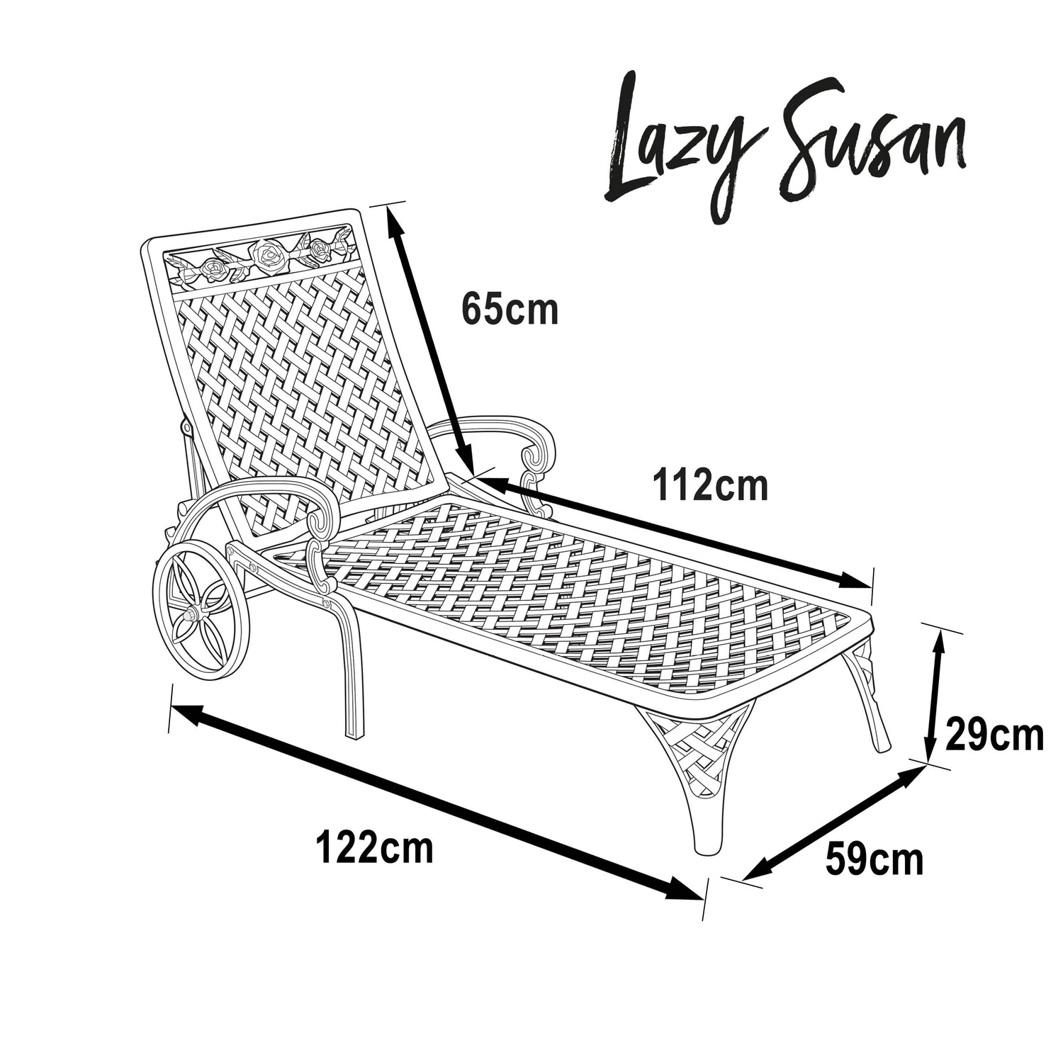 Rose Lounger - Antique Bronze