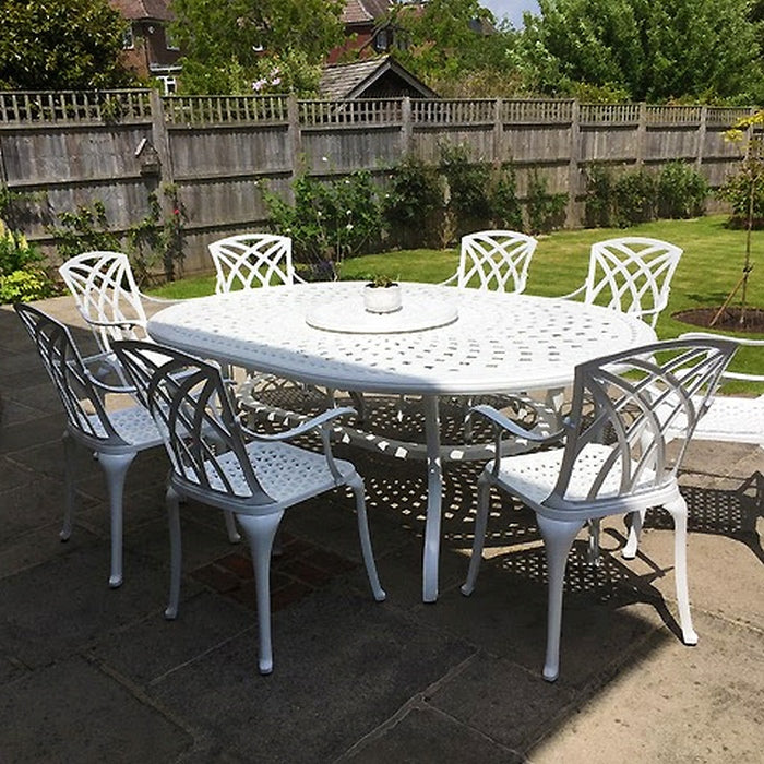 Rosemary Table 10 Seater Set - White