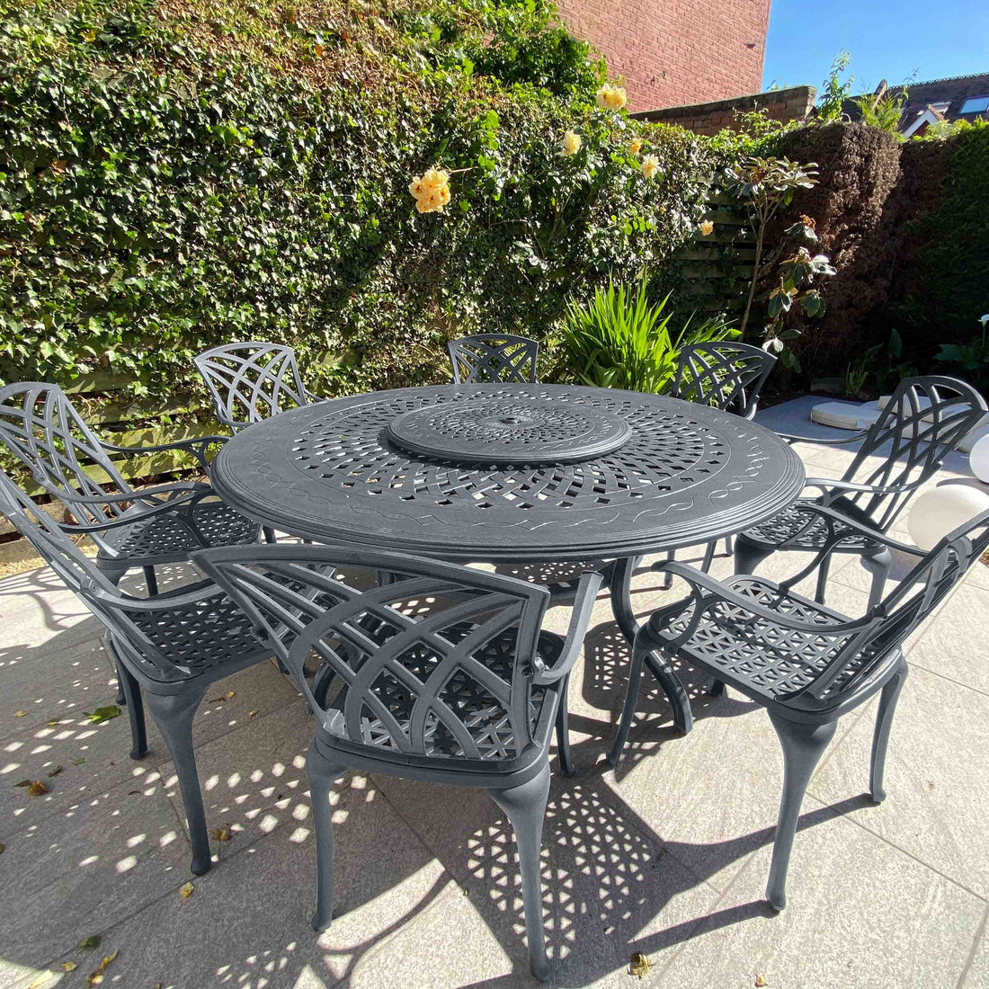 Rosie Table 8 Seater Set - Slate Grey