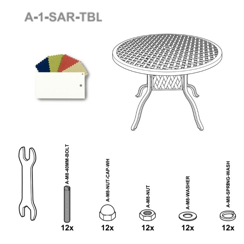 Set Of Fixings For Sarah Table Abest - White