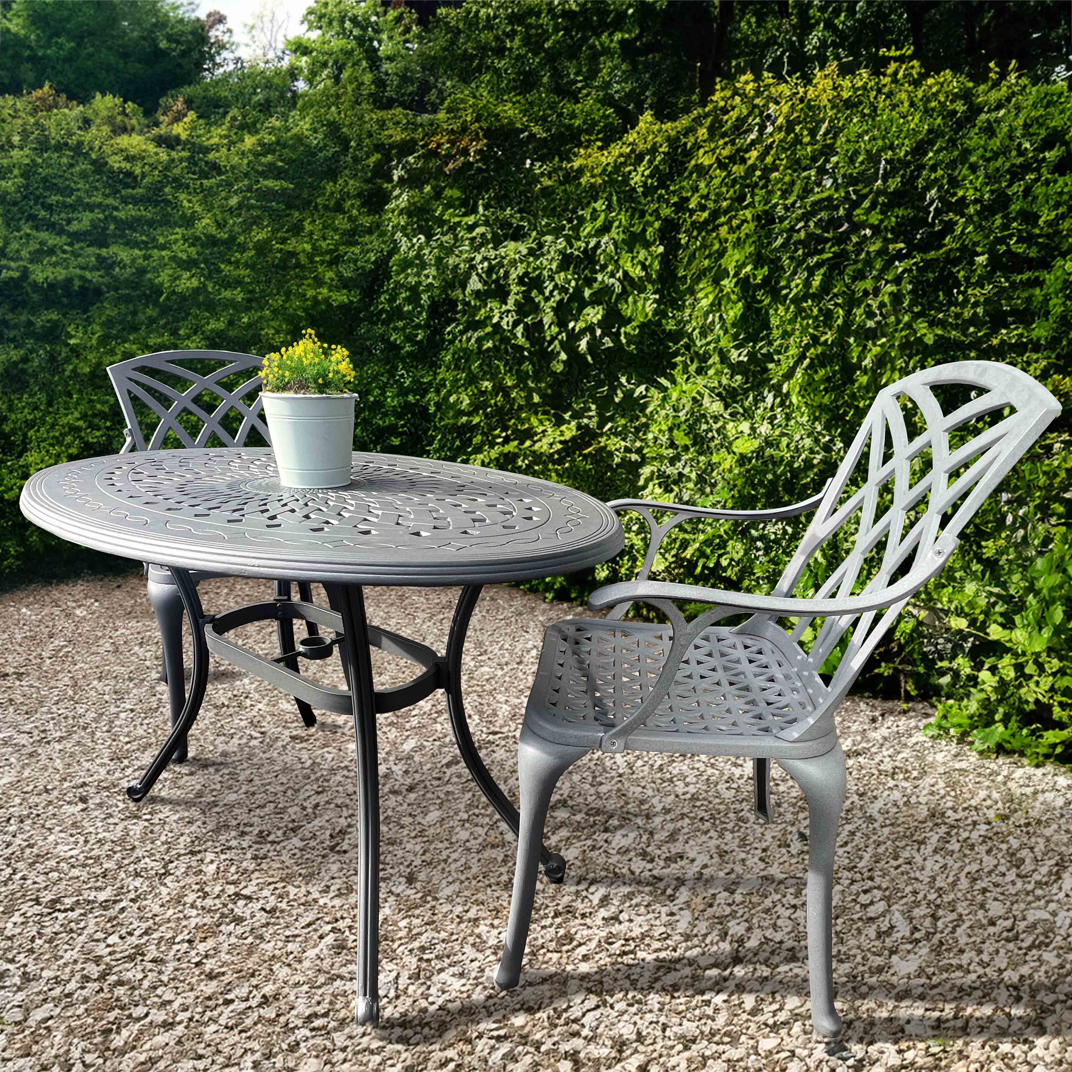 Daisie Table 2 Seater Set - Slate Grey