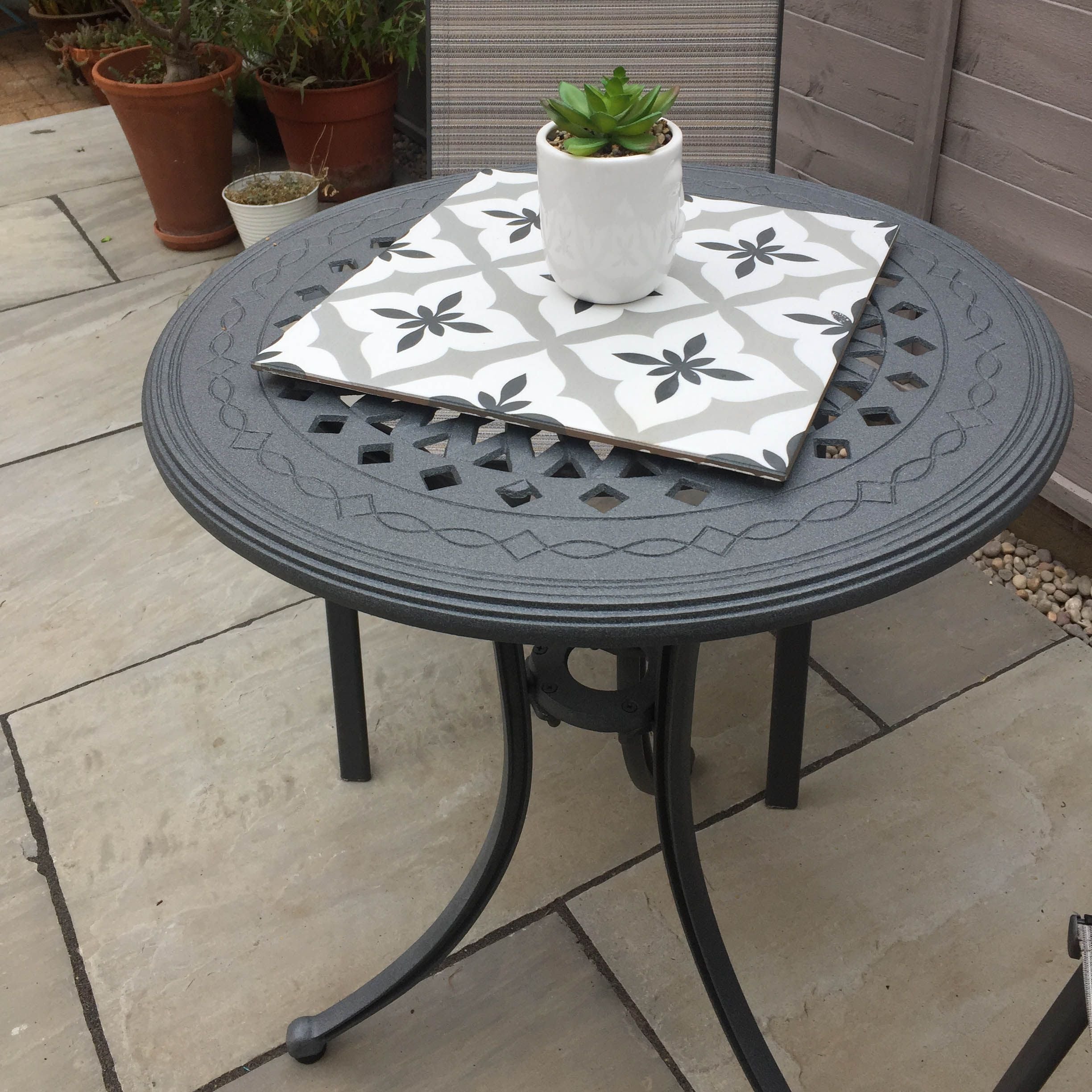 Ella Bistro Table 2 Seater Set - Slate