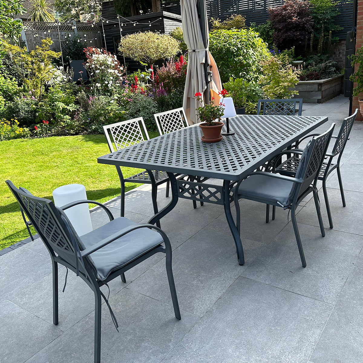 Sophia Table 6 Seater Set - Slate Grey