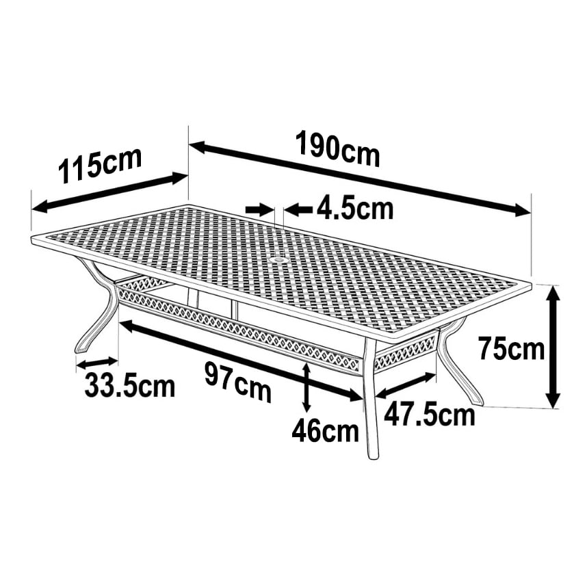 Sophia Table 6 Seater Set - White