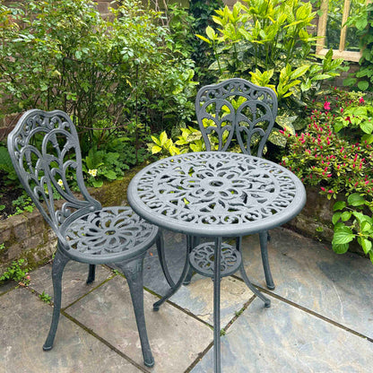 Tulip Bistro Set 2 Seater Set - Slate