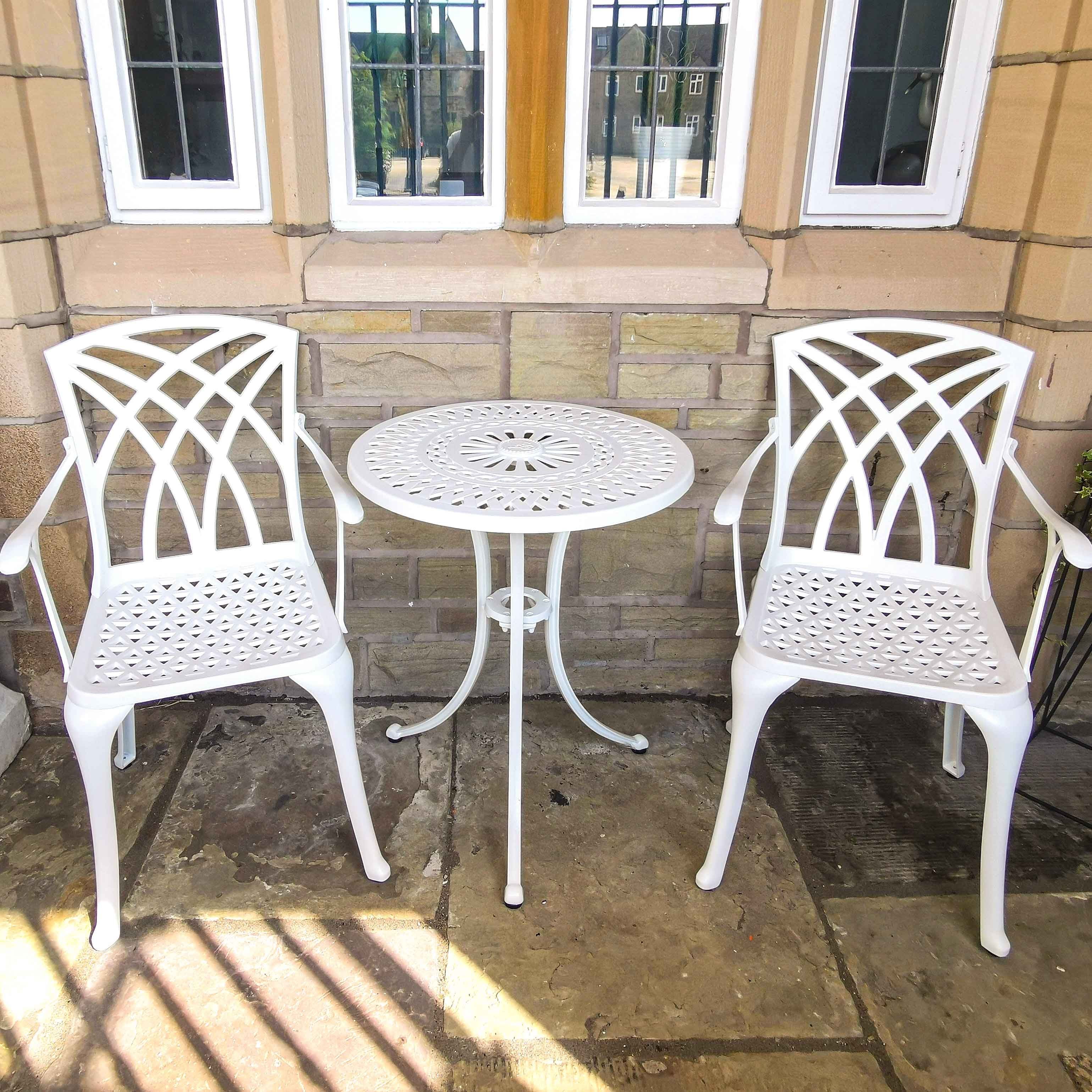 Eve Bistro Table 2 Seater Set - White