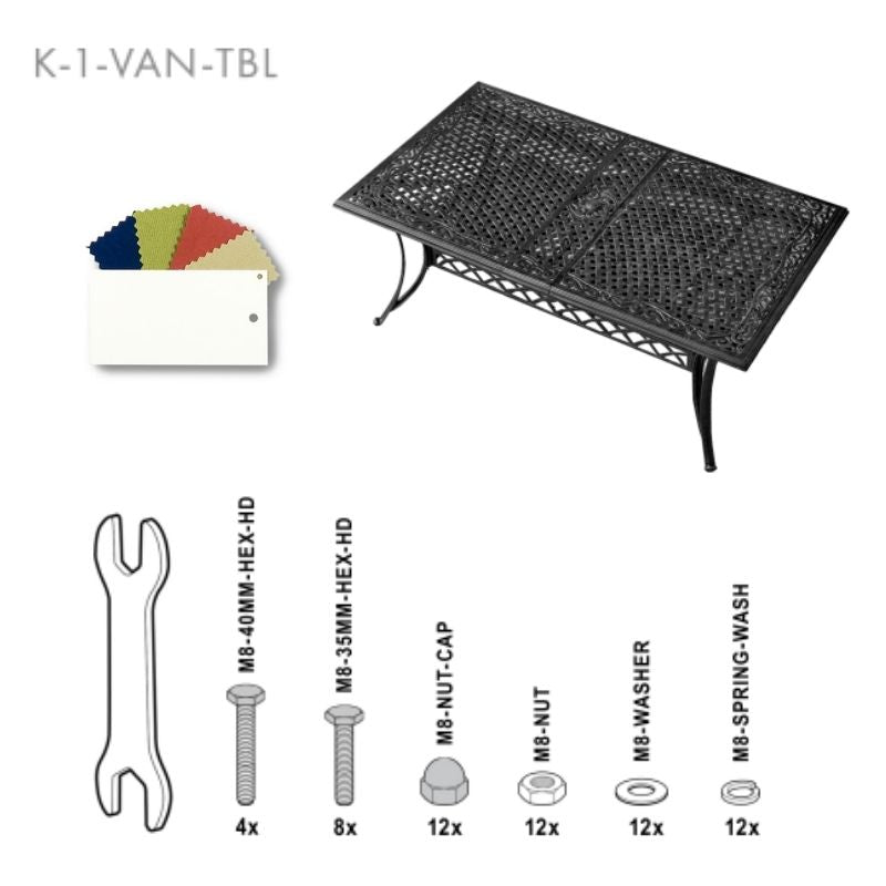 Set Of Fixings For Vanessa Table KaiLian - White