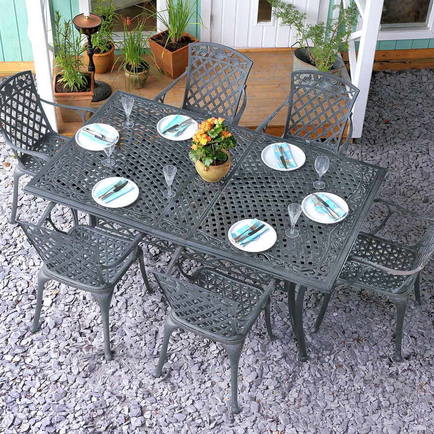 Vanessa Table 10 Seater Set - Slate Grey