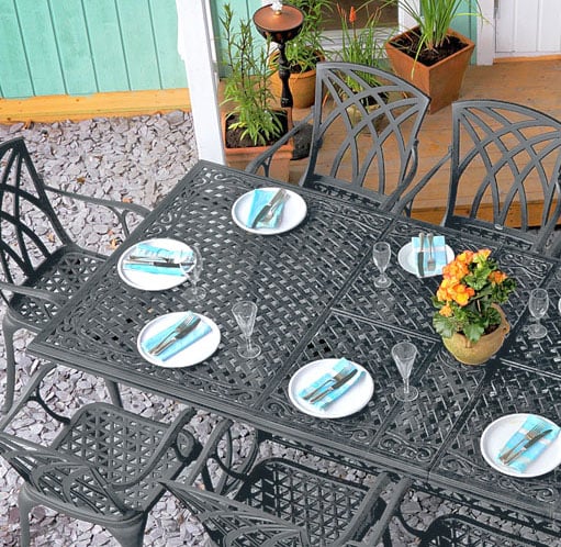 Vanessa Table 10 Seater Set - Slate Grey