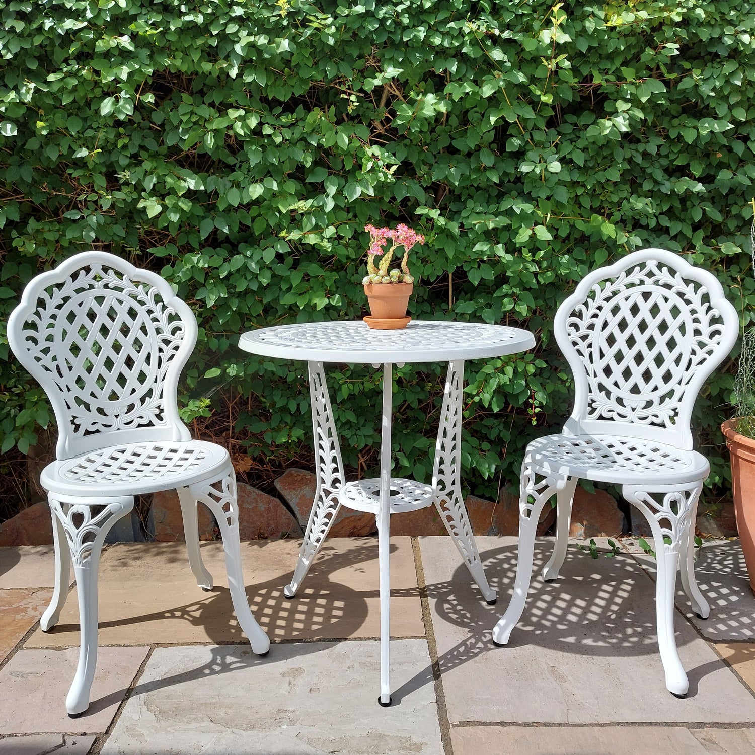 Ivy Bistro Set 2 Seater Set - White