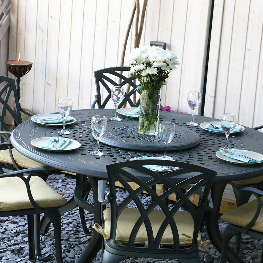 Amelia Table 8 Seater Set - Slate