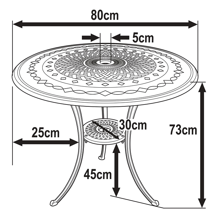 Anna Table - Antique Bronze