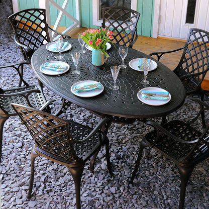 Charlotte Table 6 Seater Set - Antique Bronze