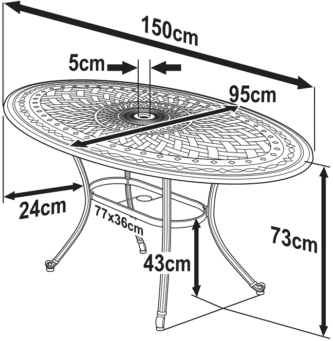 Emily Table 6 Seater Set - White