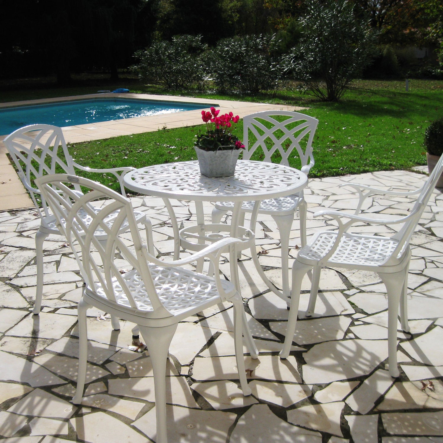 Jill Table 4 Seater Set - White