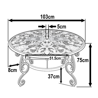 Flora Table 4 Seater Set - Slate Grey