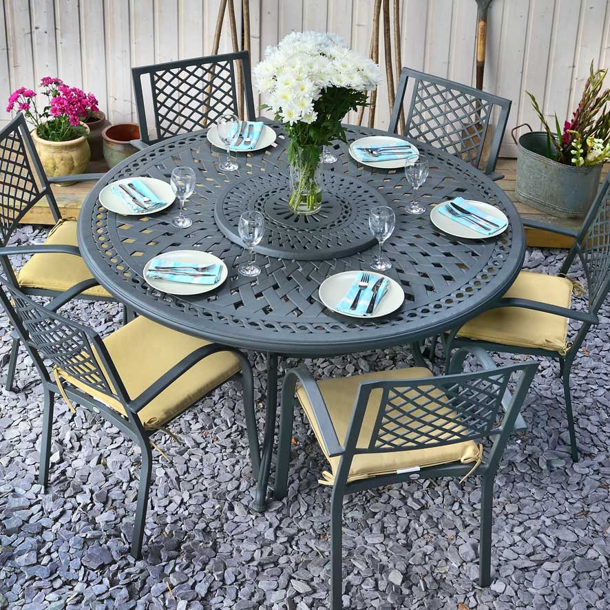 Frances Table 8 Seater Set - Slate