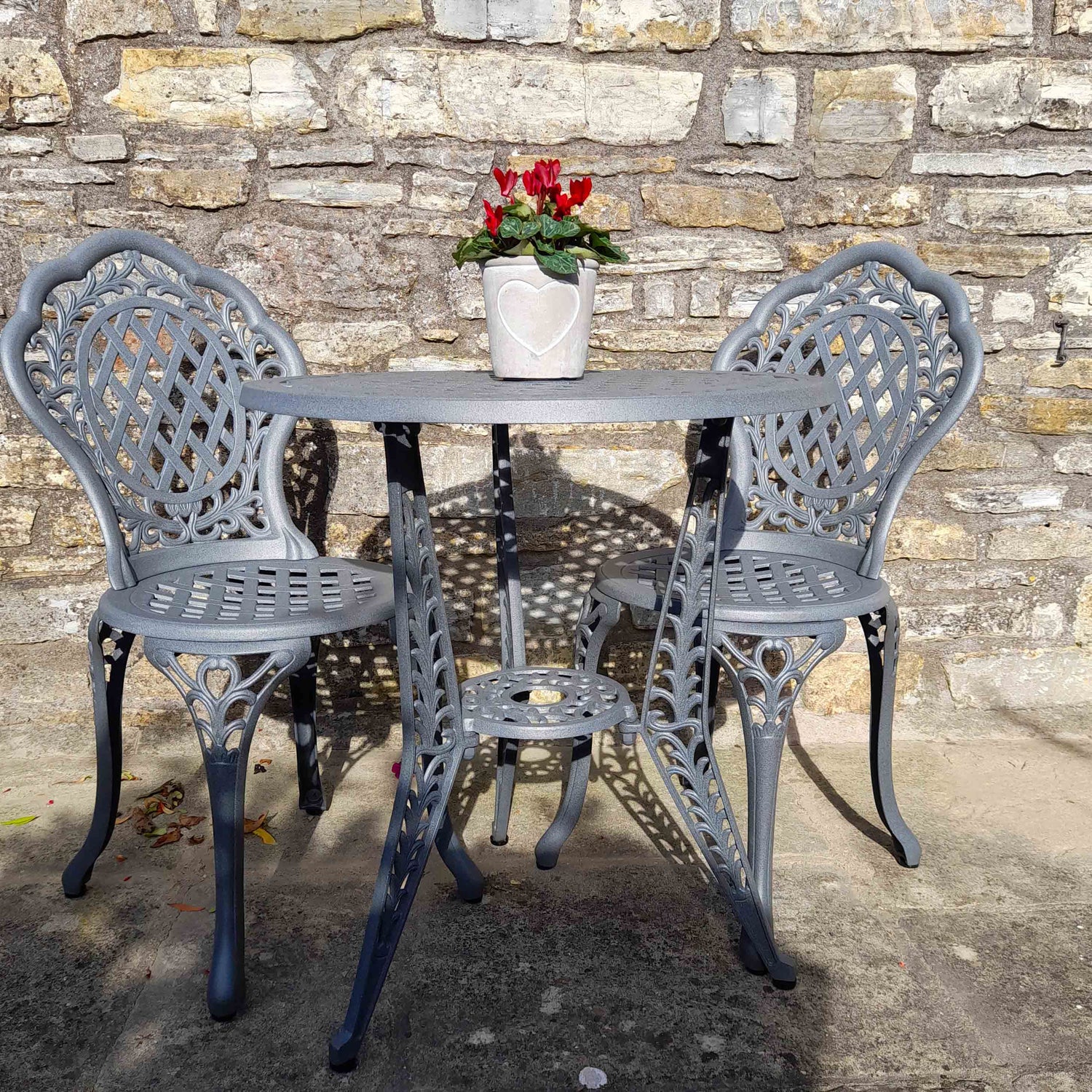 Ivy Bistro Set 2 Seater Set - Slate