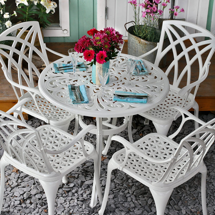 Jill Table 4 Seater Set - White