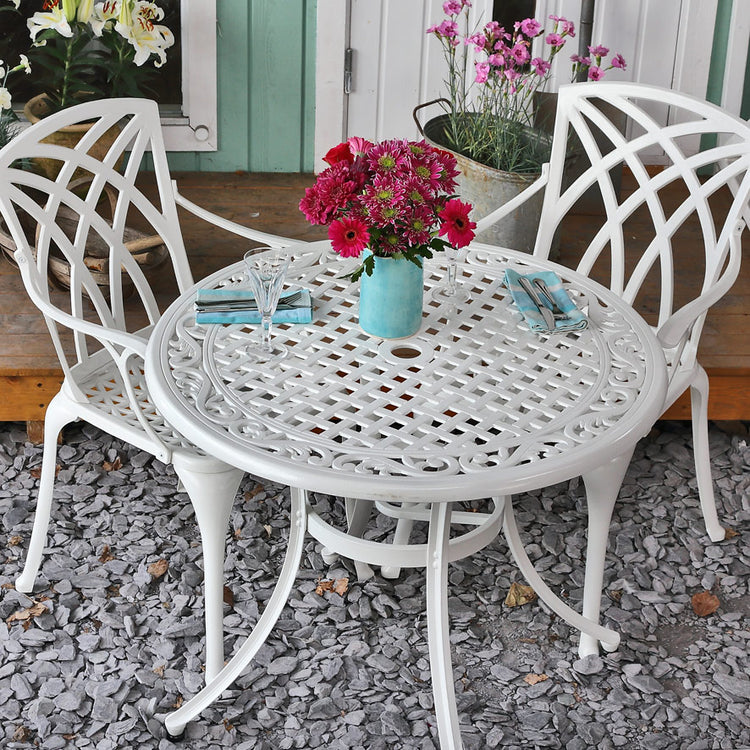 Hannah Table 2 Seater Set - White