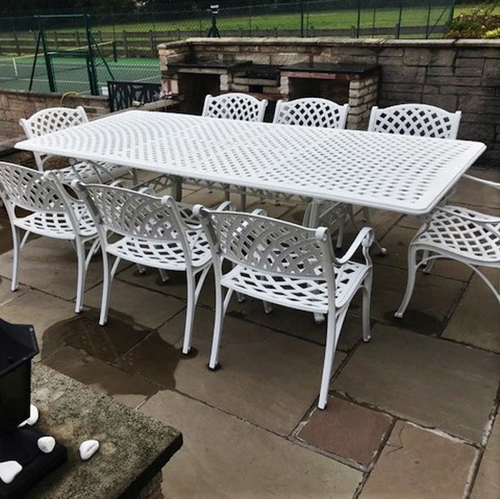 Jennifer Table 10 Seater Set - White