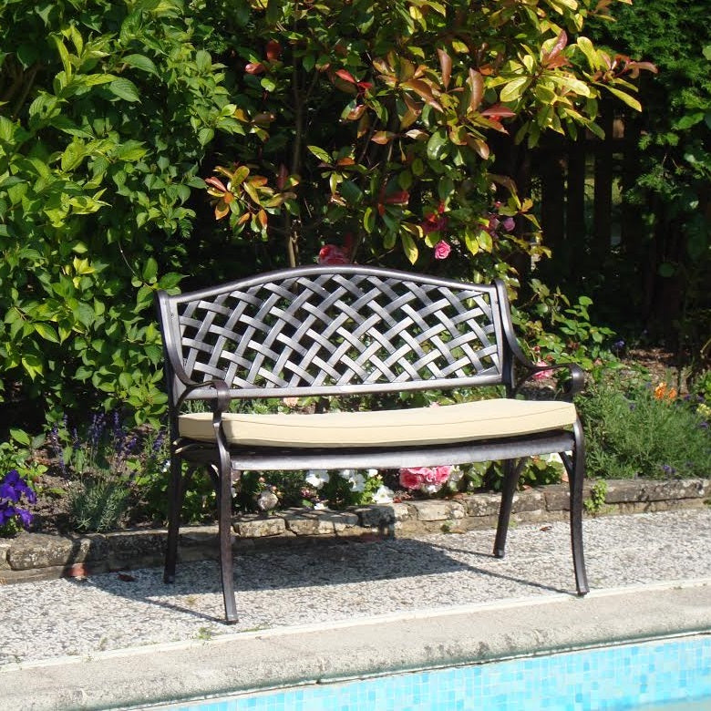 Lattice Bench Cushion Stone