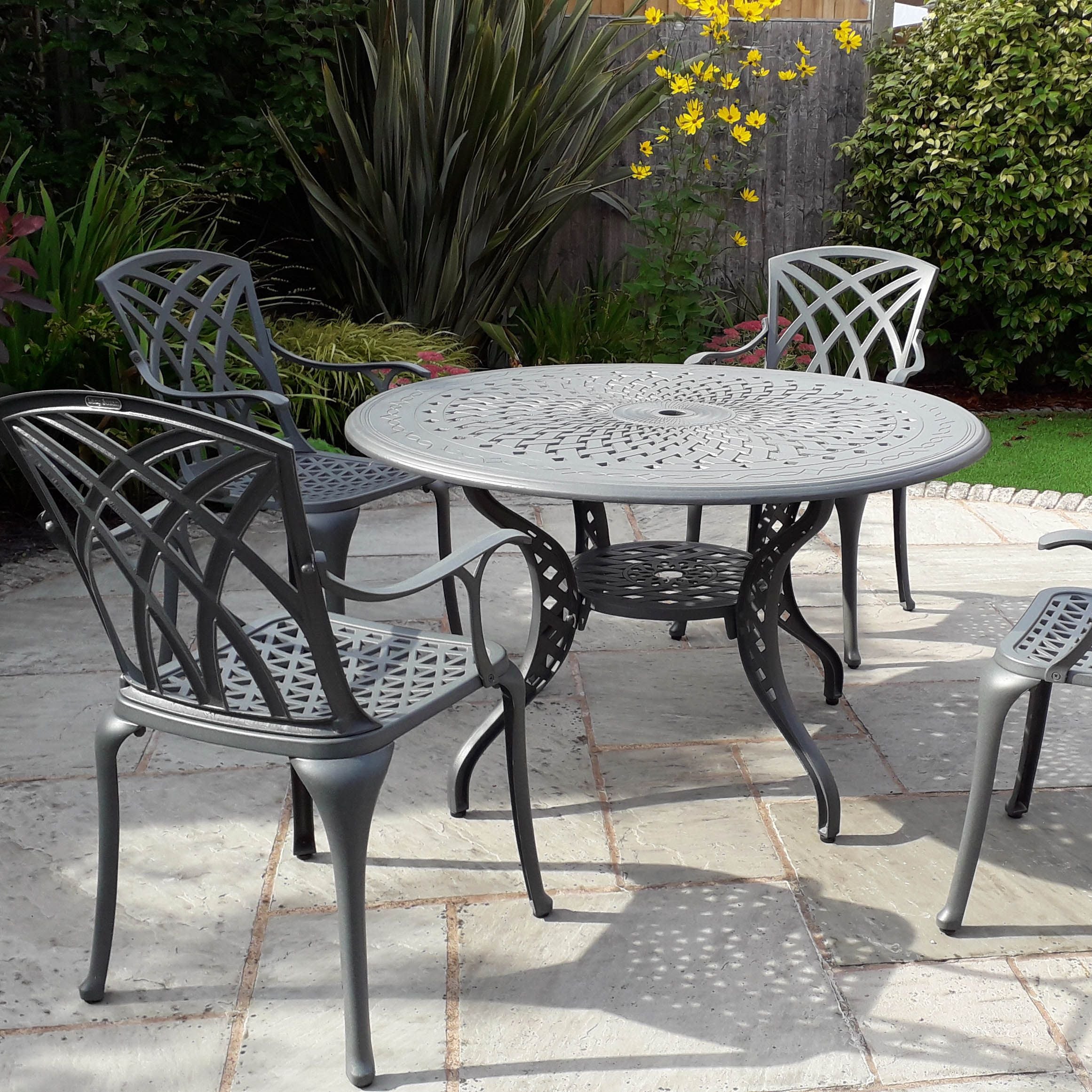 Amy Table 4 Seater Set - Slate