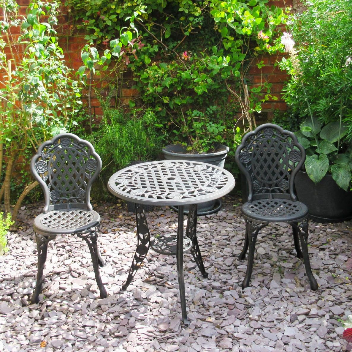 Rose Bistro Set 2 Seater Set - Slate