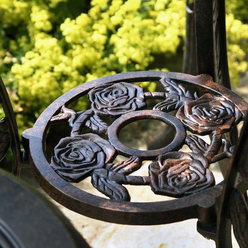 Rose Bistro Set Table &amp; 2 Chairs - Antique Bronze