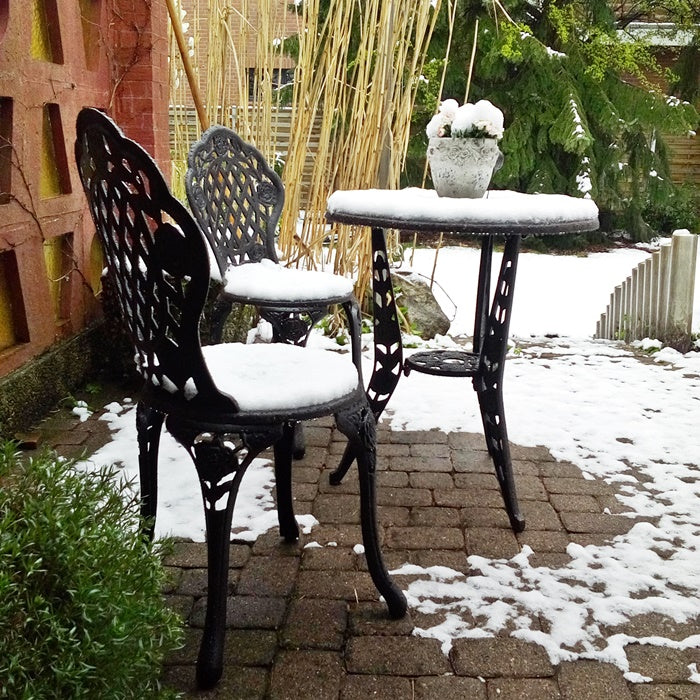 Rose Bistro Set Table &amp; 2 Chairs - Antique Bronze