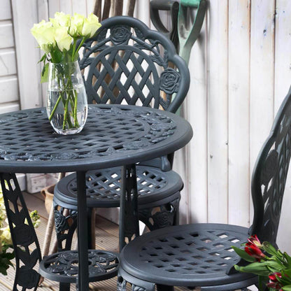 Rose Bistro Set 4 Seater Set - Slate