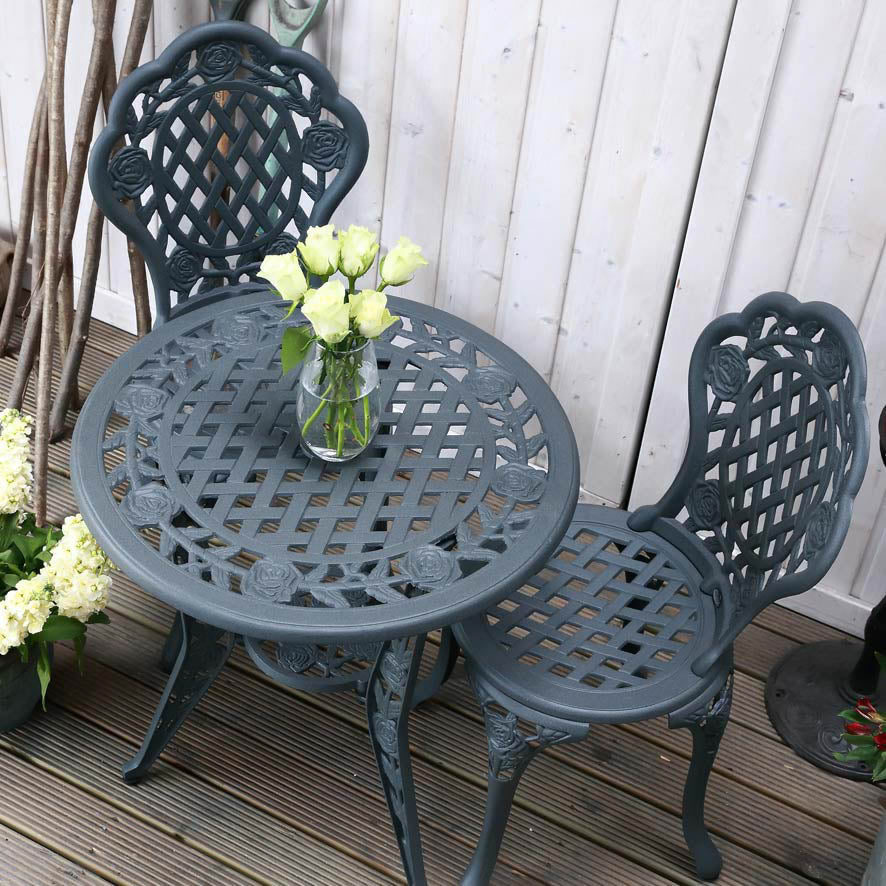 Rose Bistro Set 2 Seater Set - Slate