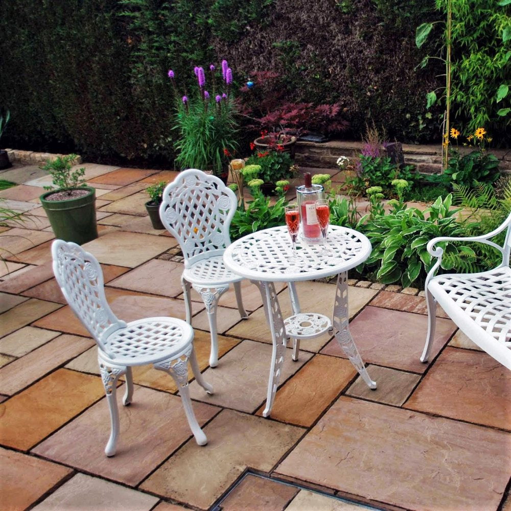 Rose Bistro Set Table &amp; 2 Chairs - White