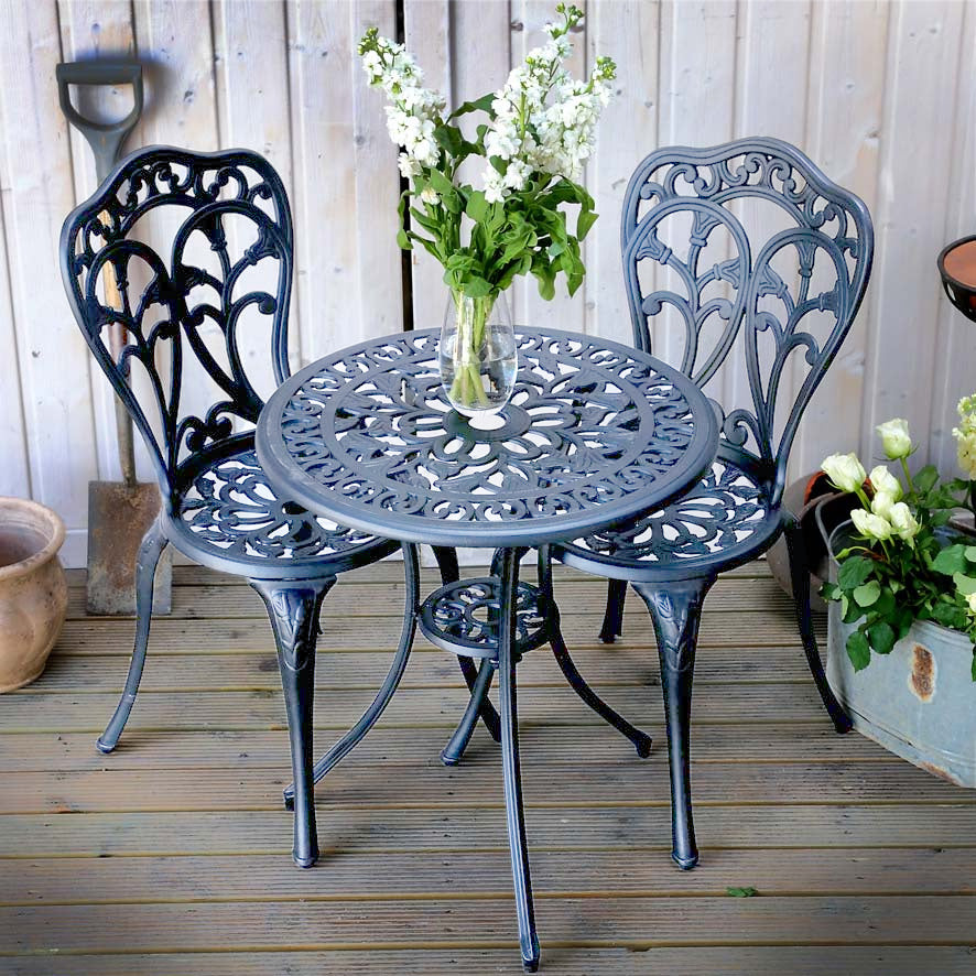 Tulip Bistro Set 2 Seater Set - Slate