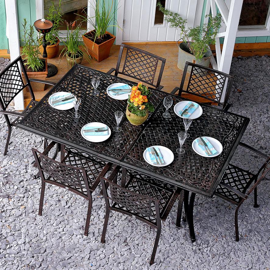 Vanessa Table 10 Seater Set - Antique Bronze