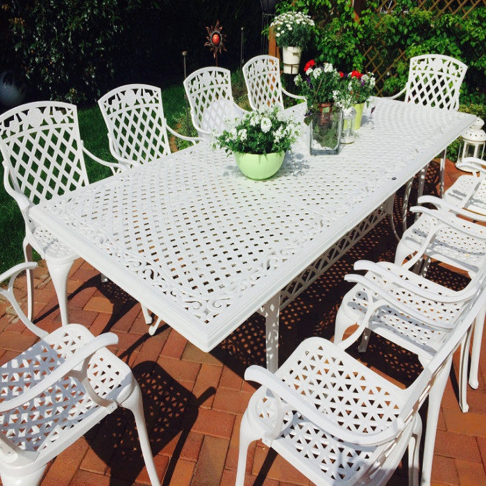 Vanessa Table 10 Seater Set - White