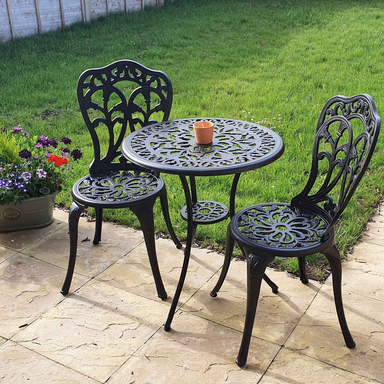 Tulip Bistro Set 2 Seater Set - Antique Bronze