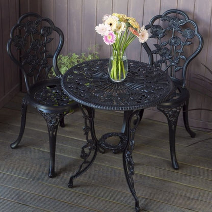 London Rose Bistro Set 2 Seater Set - Antique Bronze