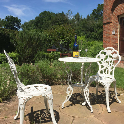 London Rose Bistro Set 2 Seater Set - White