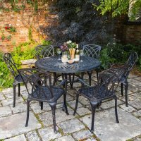 Preview: Alice 6 Seater Set in Antique Bronze with April Chairs