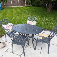 Preview: Daisie Table - Slate Grey (4 seater set)