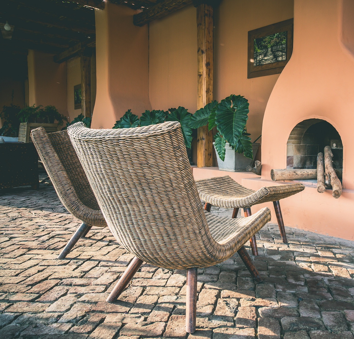 What is wicker outdoor furniture made from?